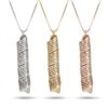 Eshet Chayil Necklace Sterling Silver, Woman of Valor Scroll Pendant 38mm, Gold or Rose - handmade in Israel