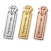 Personalized Bookmark Sterling Silver or Gold Plated, Diamond Shape 66mm, Hebrew and English Engraved - handmade in Israel