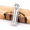 Personalized Bookmark Sterling Silver or Gold Plated, Diamond Shape 66mm, Hebrew and English Engraved - handmade in Israel