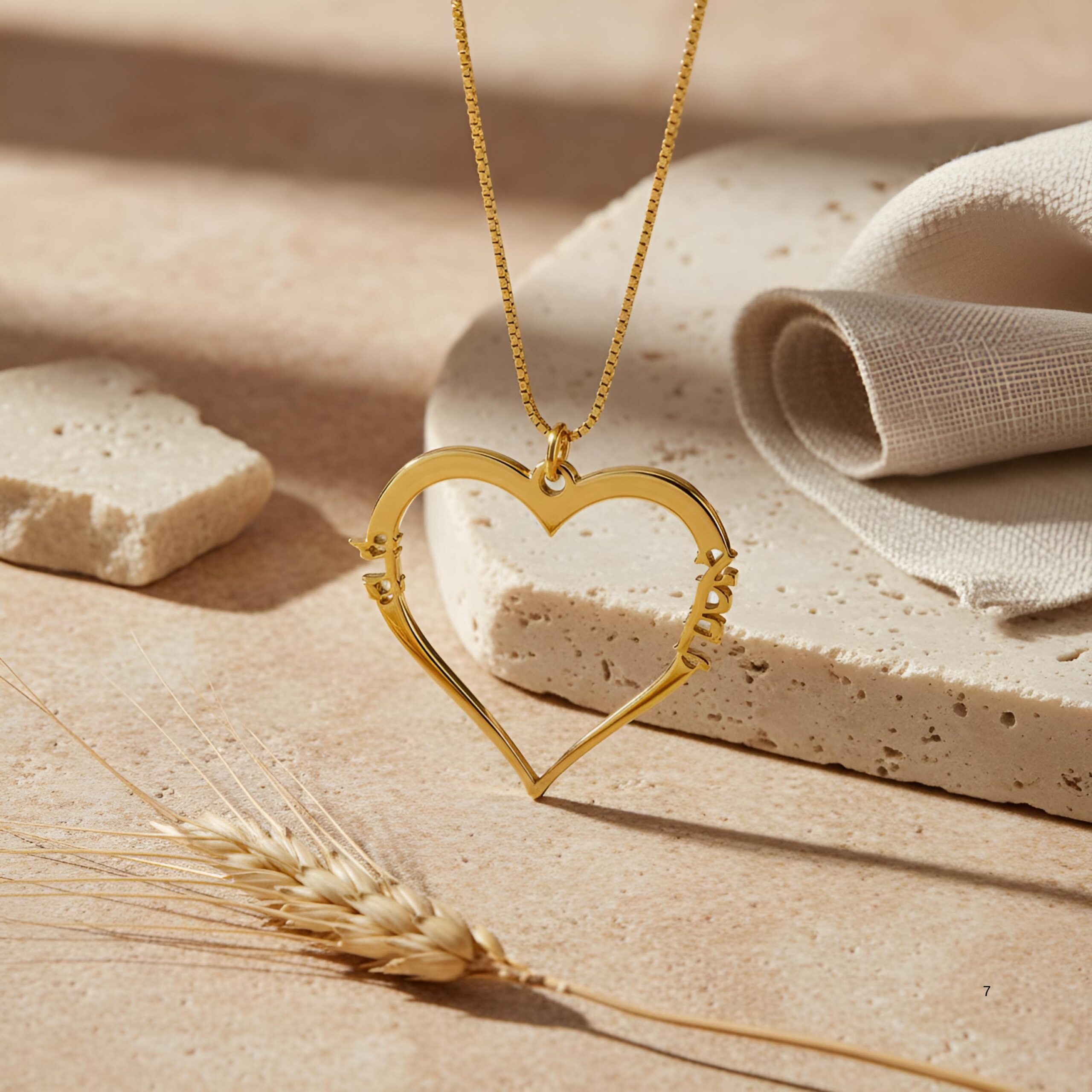 14K Gold Hebrew Name Heart Necklace, Two Kids' Names 14K Gold Hebrew Name Heart Necklace, Two Kids' Names