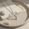 14K Gold Hebrew Name Heart Necklace with Two Kids' Names - handmade in Israel