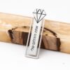 Personalized Bookmark Sterling Silver or Gold Plated, Diamond Shape 66mm, Hebrew and English Engraved - handmade in Israel