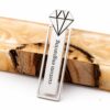 Personalized Bookmark Sterling Silver or Gold Plated, Diamond Shape 66mm, Hebrew and English Engraved - handmade in Israel