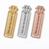 Personalized Bookmark Sterling Silver or Gold Plated, Diamond Shape 66mm, Hebrew and English Engraved - handmade in Israel