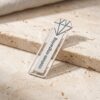 Personalized Bookmark Sterling Silver or Gold Plated, Diamond Shape 66mm, Hebrew and English Engraved - handmade in Israel