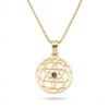Solid 14K gold Star of David birthstone pendant, handmade in Israel
