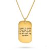 Gold Dog Tag Necklace 14K Solid, Hebrew Priestly Blessing Engraved, 24mm Yellow or White - handmade in Israel