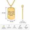 Gold Dog Tag Necklace 14K Solid, Hebrew Priestly Blessing Engraved, 24mm Yellow or White - handmade in Israel