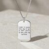 Gold Dog Tag Necklace 14K Solid, Hebrew Priestly Blessing Engraved, 24mm Yellow or White - handmade in Israel