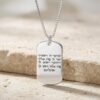 Gold Dog Tag Necklace 14K Solid, Hebrew Priestly Blessing Engraved, 24mm Yellow or White - handmade in Israel