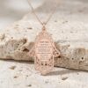 Sterling Silver Hamsa Necklace: Personalized Hebrew or English Engraving - handmade in Israel