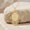 Sterling Silver Hamsa Necklace: Personalized Hebrew or English Engraving - handmade in Israel