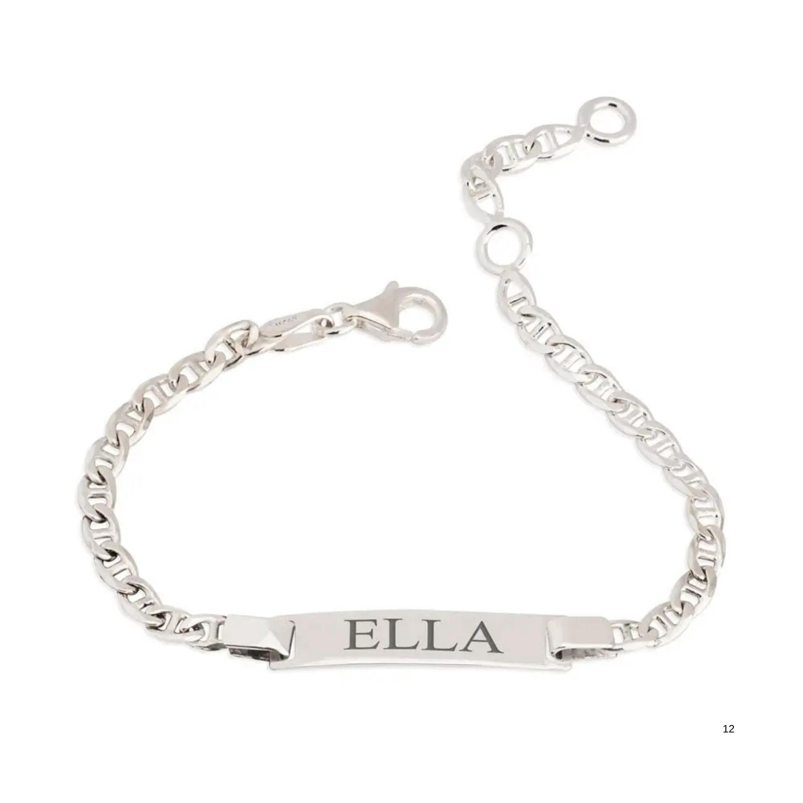 Baby Name Bracelet, Personalized Sterling Silver Kids ID Bracelet Baby Name Bracelet, Personalized Sterling Silver Kids ID Bracelet