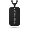 Personalized black dog tag necklace, engraved in Israel