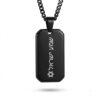 Personalized black dog tag necklace, engraved in Israel