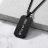 Personalized black dog tag necklace, engraved in Israel