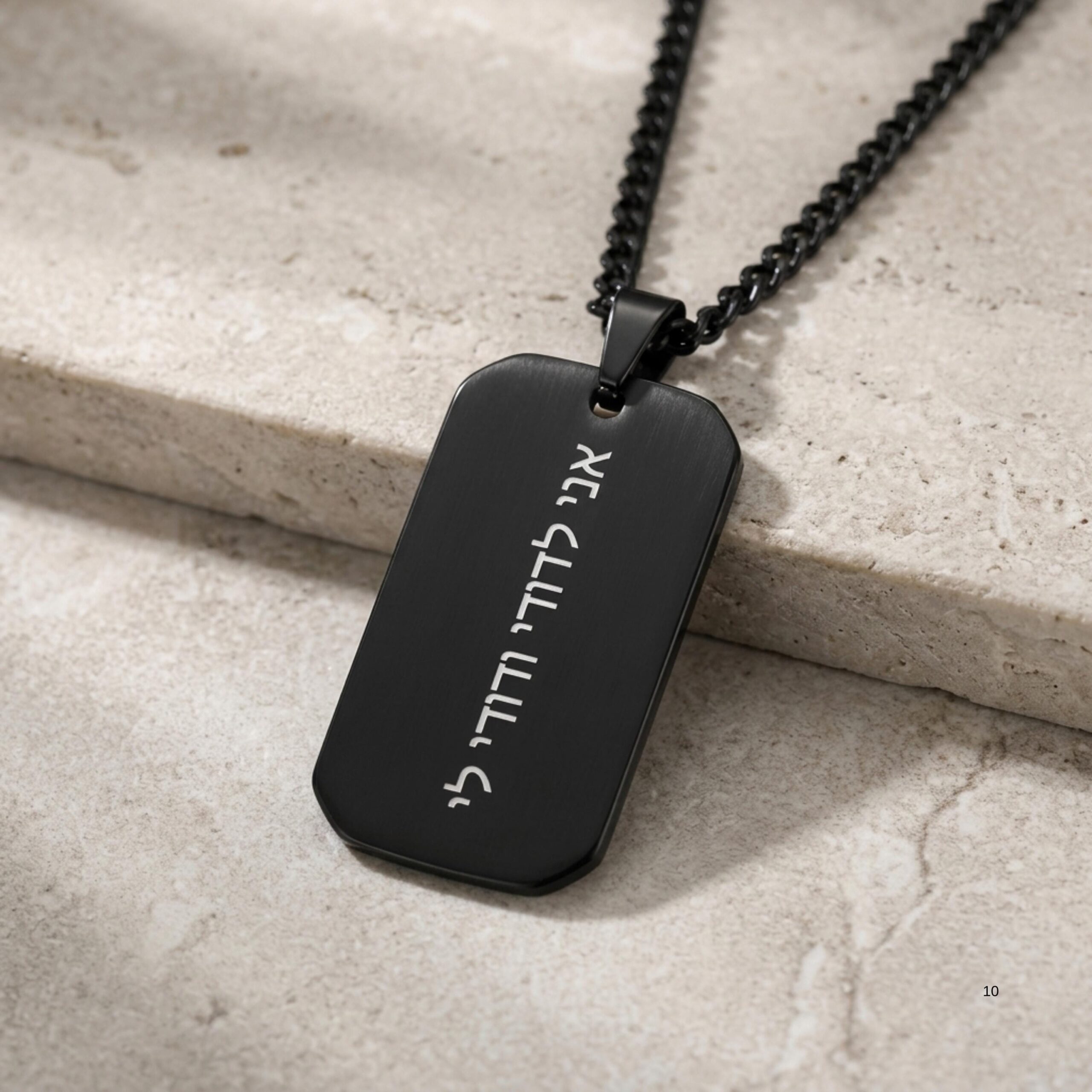 Black Dog Tag Necklace, Personalized Handwriting Engraving, Stainless Steel Black Dog Tag Necklace, Personalized Handwriting Engraving, Stainless Steel