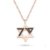 October 7 Star of David pendant in rose gold plated sterling silver with black enamel date