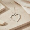 14K Gold Hebrew Name Heart Necklace with Two Kids' Names - handmade in Israel