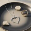 14K Gold Hebrew Name Heart Necklace with Two Kids' Names - handmade in Israel