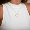 14K Gold Hebrew Name Heart Necklace with Two Kids' Names - handmade in Israel