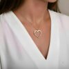 14K Gold Hebrew Name Heart Necklace with Two Kids' Names - handmade in Israel