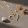 14K Gold Hebrew Name Heart Necklace with Two Kids' Names - handmade in Israel