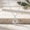 14K Gold Chai Star of David Necklace, Handmade Israeli Jewish Pendant - handmade in Israel