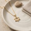 14K Gold Chai Star of David Necklace, Handmade Israeli Jewish Pendant - handmade in Israel