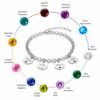Sterling Silver Personalized Name Birthstone Bracelet, Hebrew or English Engraving - handmade in Israel