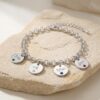 Sterling Silver Personalized Name Birthstone Bracelet, Hebrew or English Engraving - handmade in Israel