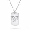 Gold Dog Tag Necklace 14K Solid, Hebrew Priestly Blessing Engraved, 24mm Yellow or White - handmade in Israel