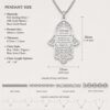 Sterling Silver Hamsa Necklace: Personalized Hebrew or English Engraving - handmade in Israel