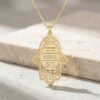 Sterling Silver Hamsa Necklace: Personalized Hebrew or English Engraving - handmade in Israel