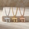 Chai Necklace, Sterling Silver Hammered Pendant, Gold or Rose Plated, Hebrew Life Symbol - handmade in Israel
