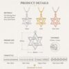 Sterling Silver Geometric Star of David Necklace, Handmade in Israel - handmade in Israel