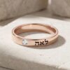 Sterling Silver Hebrew Name Ring, Custom Diamond Engraving - handmade in Israel