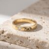 Sterling Silver Hebrew Name Ring, Custom Diamond Engraving - handmade in Israel