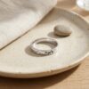 Sterling Silver Hebrew Name Ring, Custom Diamond Engraving - handmade in Israel