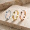 Sterling Silver Hebrew Name Ring, Custom Diamond Engraving - handmade in Israel