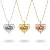 Sterling Silver Personalized Hebrew Name Necklace, Kotel Heart Jerusalem Design - handmade in Israel
