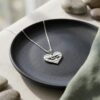 Sterling Silver Personalized Hebrew Name Necklace, Kotel Heart Jerusalem Design - handmade in Israel