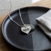 Sterling Silver Personalized Hebrew Name Necklace, Kotel Heart Jerusalem Design - handmade in Israel