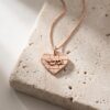 Sterling Silver Personalized Hebrew Name Necklace, Kotel Heart Jerusalem Design - handmade in Israel