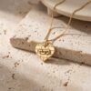 Sterling Silver Personalized Hebrew Name Necklace, Kotel Heart Jerusalem Design - handmade in Israel