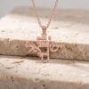 Sterling Silver Am Yisrael Chai Necklace, Hammered Hebrew Judaica - handmade in Israel