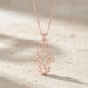 Sterling Silver Hamsa Necklace, 18mm Openwork Pendant, Gold Plated Finish, Handmade Israel - handmade in Israel