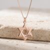 Engraved Star of David pendant, handmade in Israel