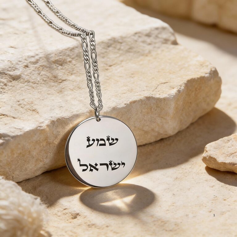 Hebrew Bible Verse Necklace: Personalized Engraving, Sterling Silver, Made in Israel