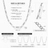 Multiple Name Necklace for Men, Engraved Stainless Steel Bars, Figaro Chain - handmade in Israel